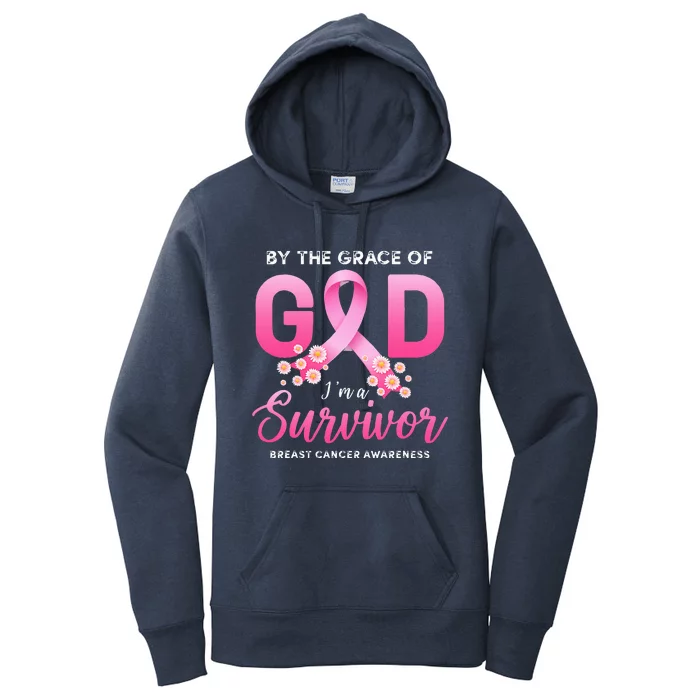 By The Grace God Im A Survivor Breast Cancer Survivor Women's Pullover Hoodie