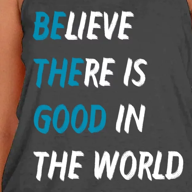 Be The Good Believe There Is Good In The World Women's Knotted Racerback Tank