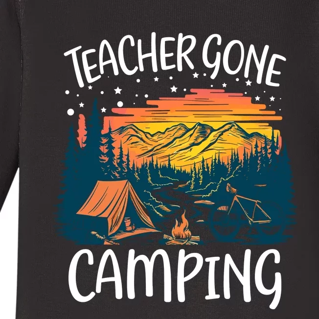 Best Teacher Gone Camping Baby Long Sleeve Bodysuit