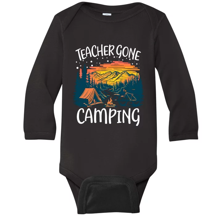 Best Teacher Gone Camping Baby Long Sleeve Bodysuit