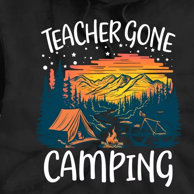 Best Teacher Gone Camping Tie Dye Hoodie