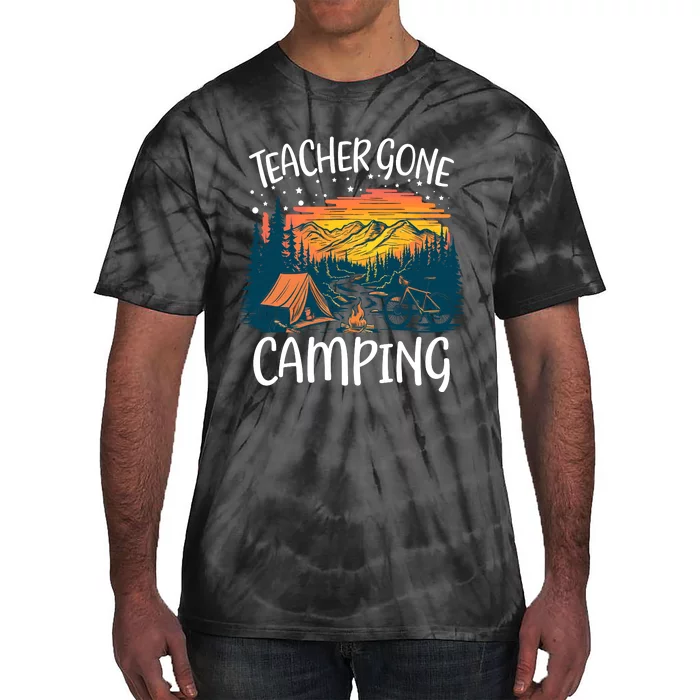 Best Teacher Gone Camping Tie-Dye T-Shirt