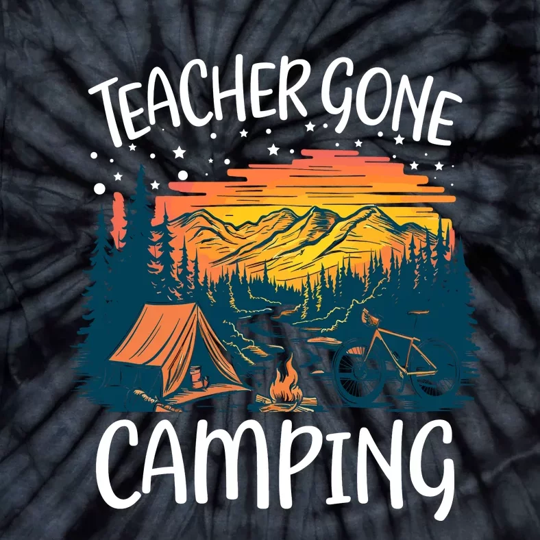 Best Teacher Gone Camping Tie-Dye T-Shirt