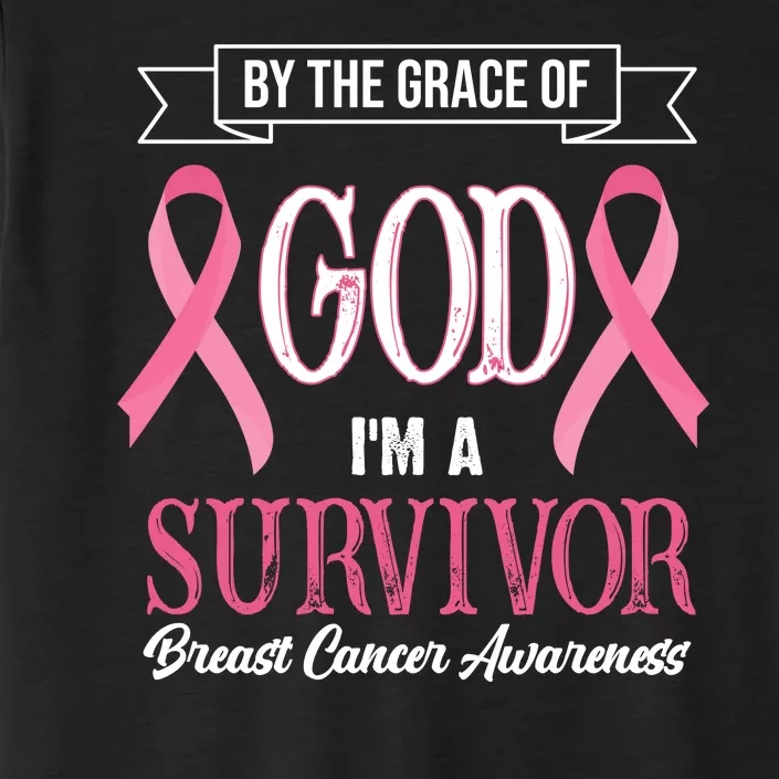 By The Grace Of God I'm A Survivor Breast Cancer Awareness ChromaSoft Performance T-Shirt