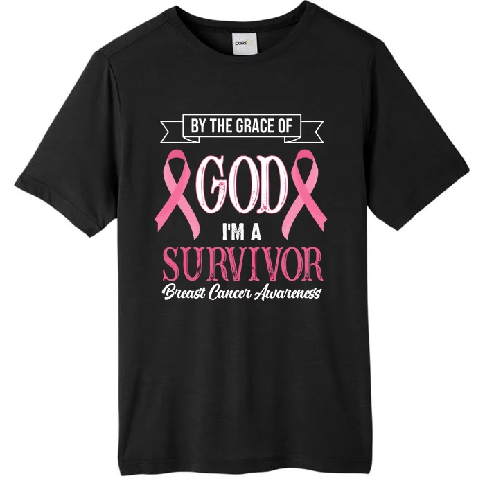 By The Grace Of God I'm A Survivor Breast Cancer Awareness ChromaSoft Performance T-Shirt