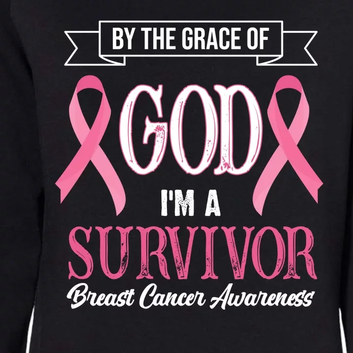 By The Grace Of God I'm A Survivor Breast Cancer Awareness Womens California Wash Sweatshirt