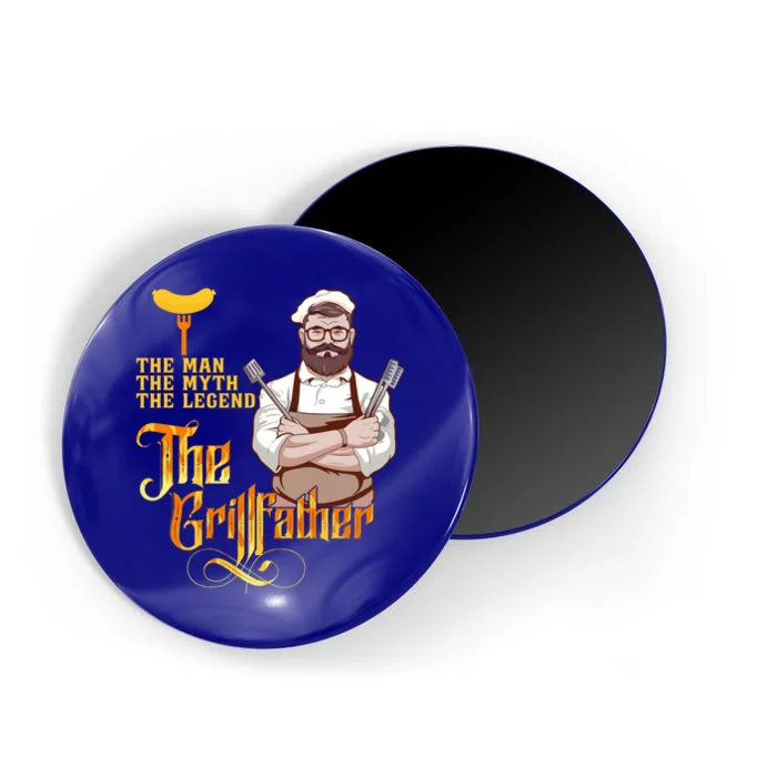 Barbecue The Grillfather Funny Bbq Grillmaster Grill Chef Gift Magnet