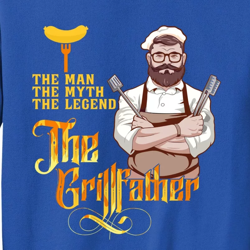 Barbecue The Grillfather Funny Bbq Grillmaster Grill Chef Gift Tall Sweatshirt