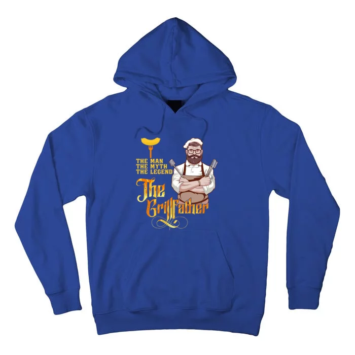 Barbecue The Grillfather Funny Bbq Grillmaster Grill Chef Gift Tall Hoodie