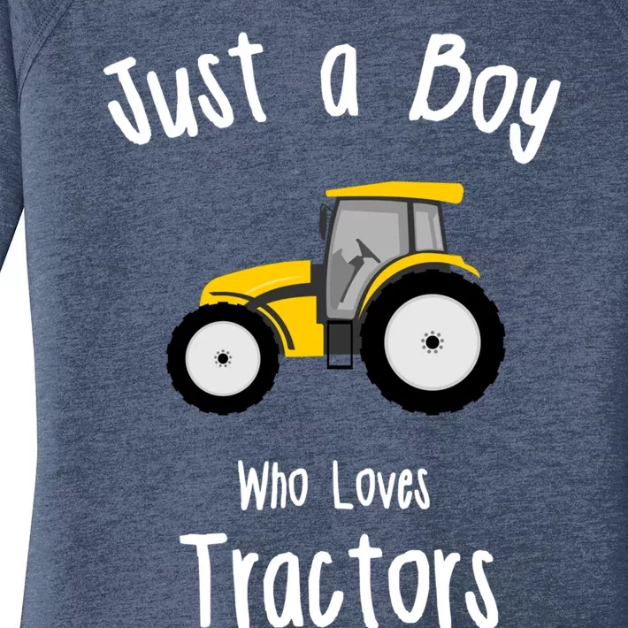 Boys Tractor Gift Women's Perfect Tri Tunic Long Sleeve Shirt