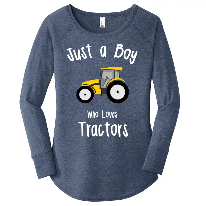 Boys Tractor Gift Women's Perfect Tri Tunic Long Sleeve Shirt