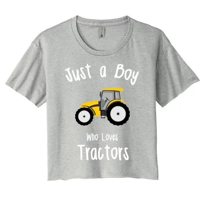 Boys Tractor Gift Women's Crop Top Tee