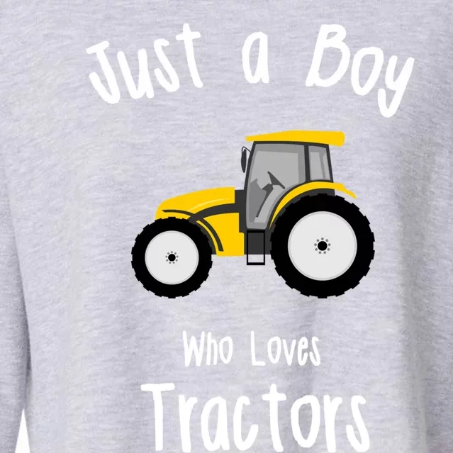 Boys Tractor Gift Cropped Pullover Crew