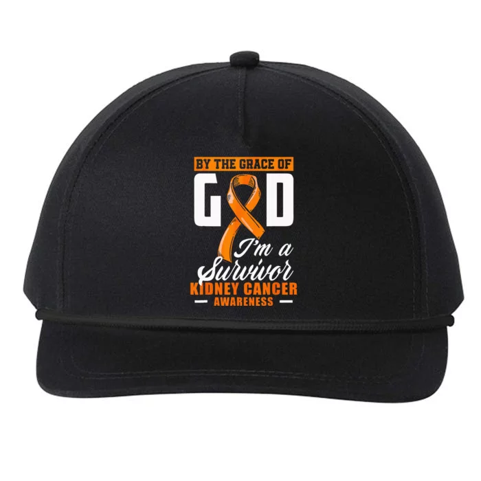 By The Grace God Im A Survivor Kidney Cancer Survivor Snapback Five-Panel Rope Hat