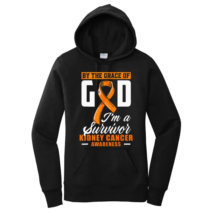 By The Grace God Im A Survivor Kidney Cancer Survivor Women's Pullover Hoodie