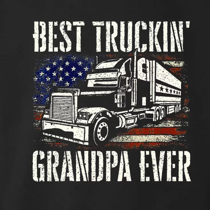 Best Truckin Grandpa Big Rig Semi Truck Driver Trucker Toddler Hoodie