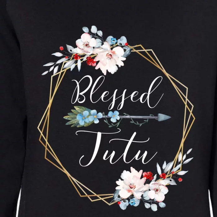 Blessed Tutu Grandma Gift Womens California Wash Sweatshirt