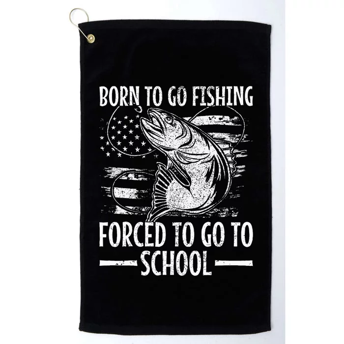 Born To Go Fishing Bass Fish Fisherman Platinum Collection Golf Towel