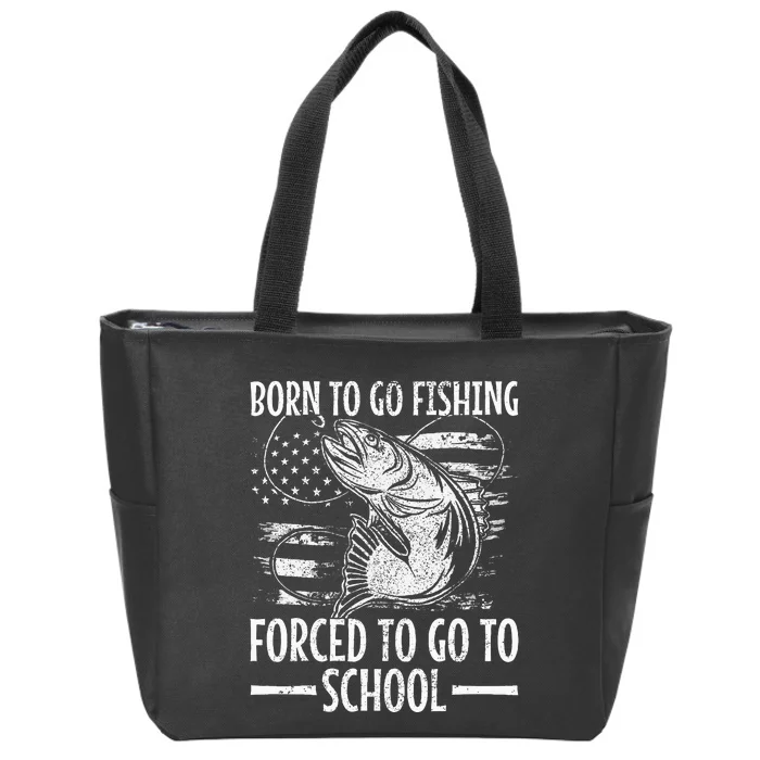 Born To Go Fishing Bass Fish Fisherman Zip Tote Bag