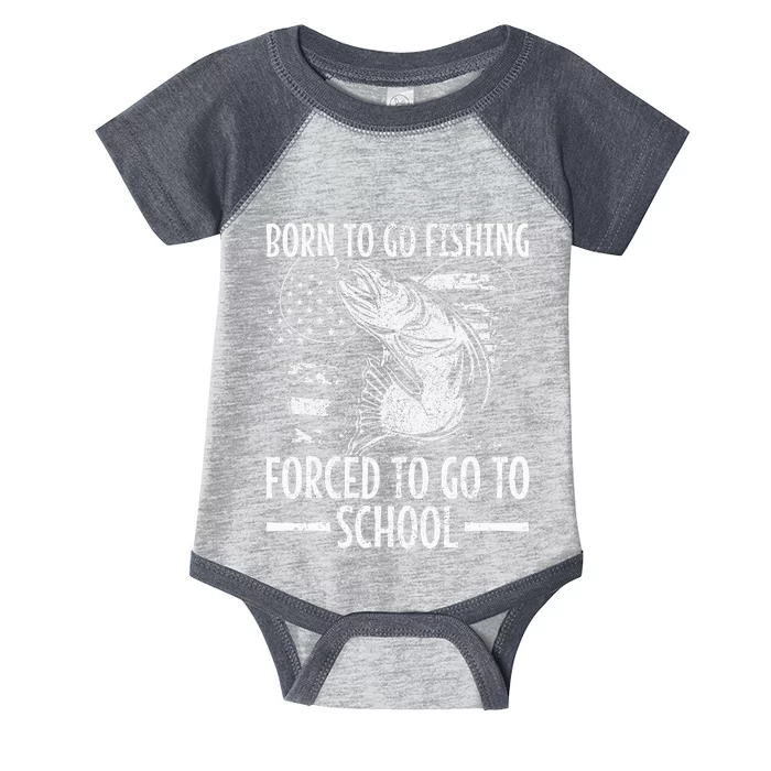 Born To Go Fishing Bass Fish Fisherman Infant Baby Jersey Bodysuit