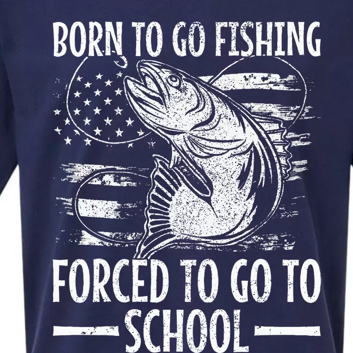 Born To Go Fishing Bass Fish Fisherman Sueded Cloud Jersey T-Shirt