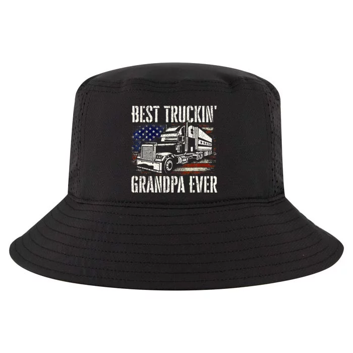 Best Truckin Grandpa Big Rig Semi Truck Driver Trucker Cool Comfort Performance Bucket Hat