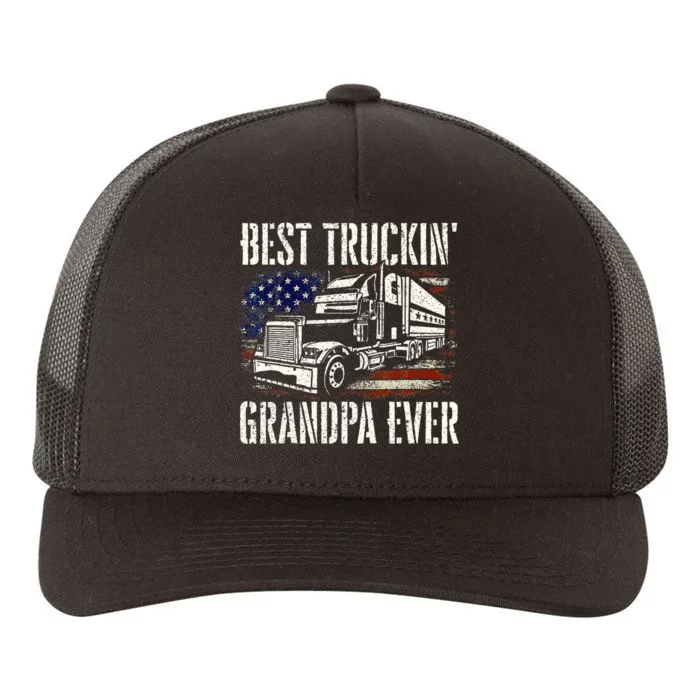 Best Truckin Grandpa Big Rig Semi Truck Driver Trucker Yupoong Adult 5-Panel Trucker Hat