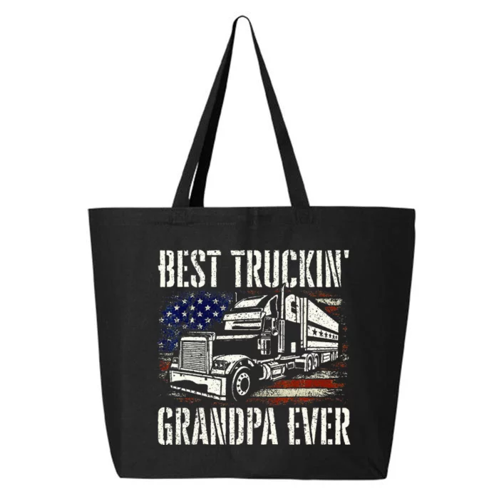 Best Truckin Grandpa Big Rig Semi Truck Driver Trucker 25L Jumbo Tote