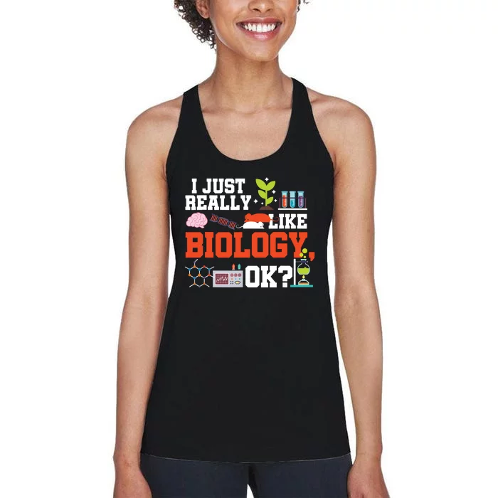 Biology Teacher Gift Science Student Biology Women's Racerback Tank