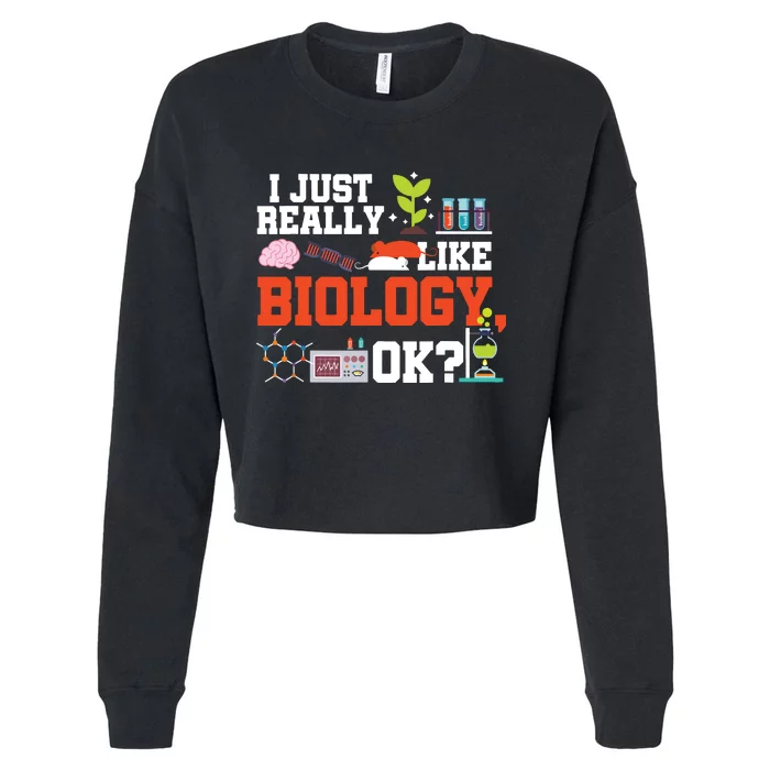 Biology Teacher Gift Science Student Biology Cropped Pullover Crew