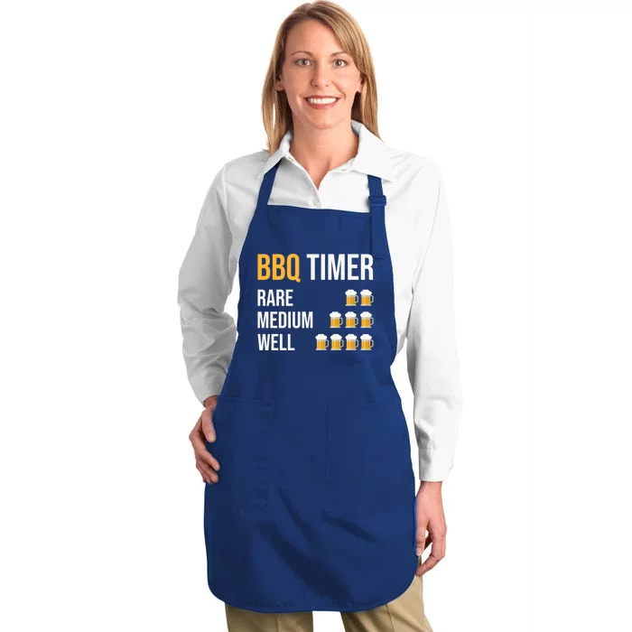 Bbq Timer Grilling Barbecue Grill Barbecue Gift Full-Length Apron With Pocket