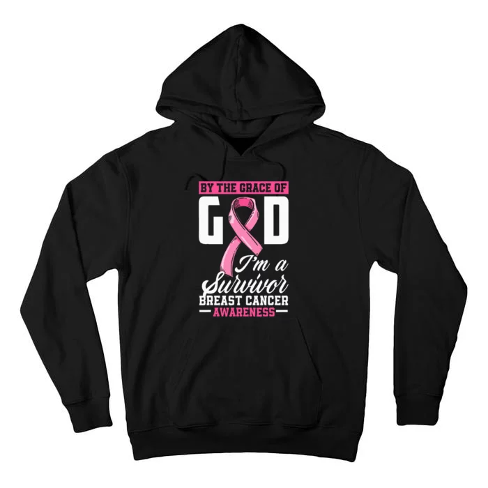 By The Grace God I'm A Survivor Breast Cancer Tall Hoodie