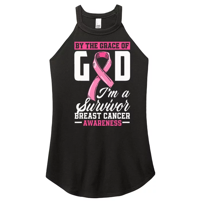 By The Grace God I'm A Survivor Breast Cancer Women’s Perfect Tri Rocker Tank