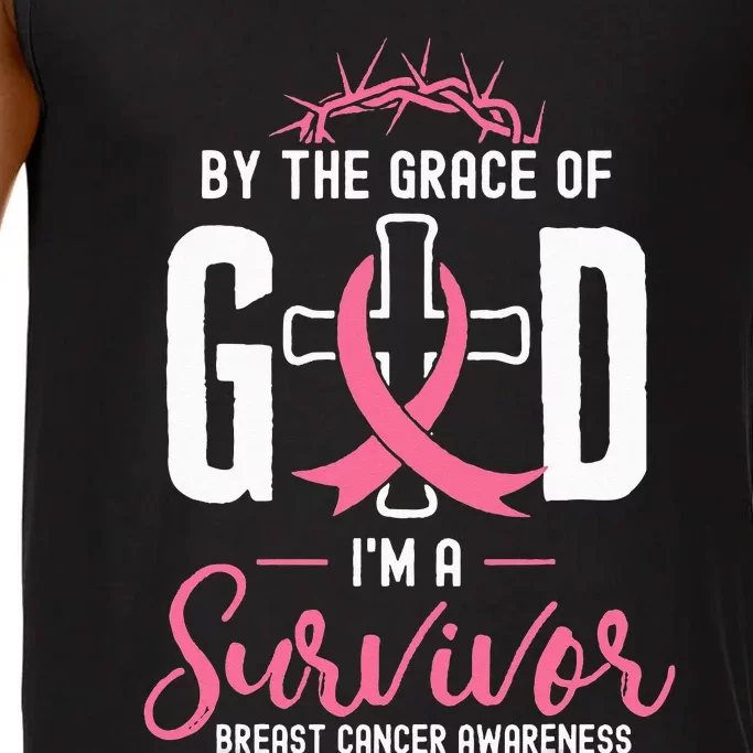 By The Grace Of God I'm A Survivor Fight Breast Cancer Comfort Colors® Tank Top