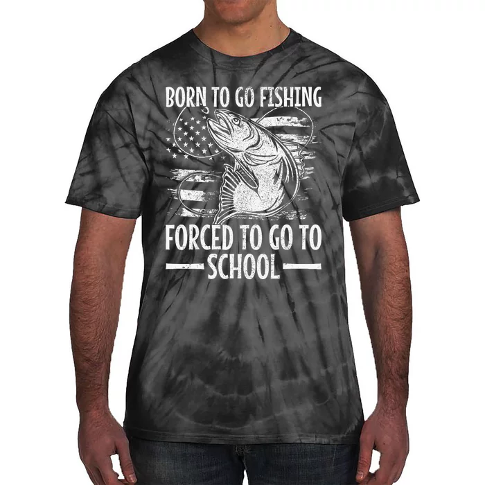 Born To Go Fishing Bass Fish Fisherman Boy Funny Fishing Tie-Dye T-Shirt