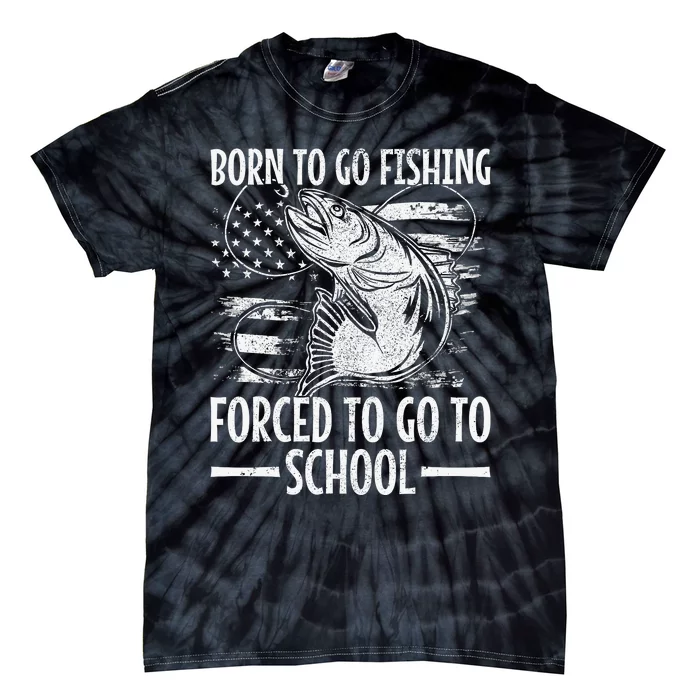 Born To Go Fishing Bass Fish Fisherman Boy Funny Fishing Tie-Dye T-Shirt