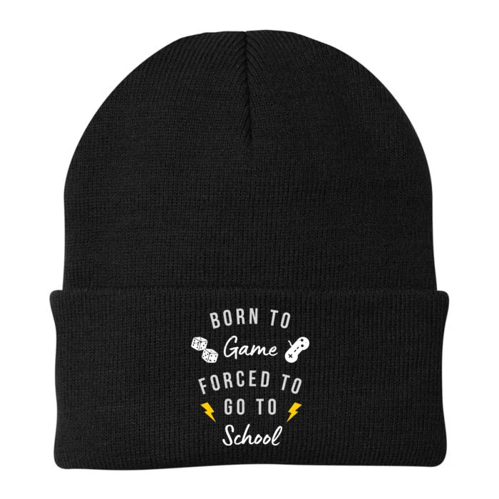 Born To Game Forced To Go To School Gamer Knit Cap Winter Beanie