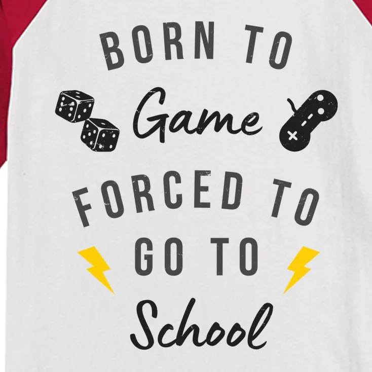 Born To Game Forced To Go To School Gamer Kids Colorblock Raglan Jersey