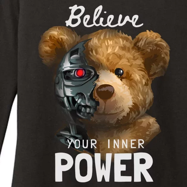 Bear Toy Half Robot Womens CVC Long Sleeve Shirt