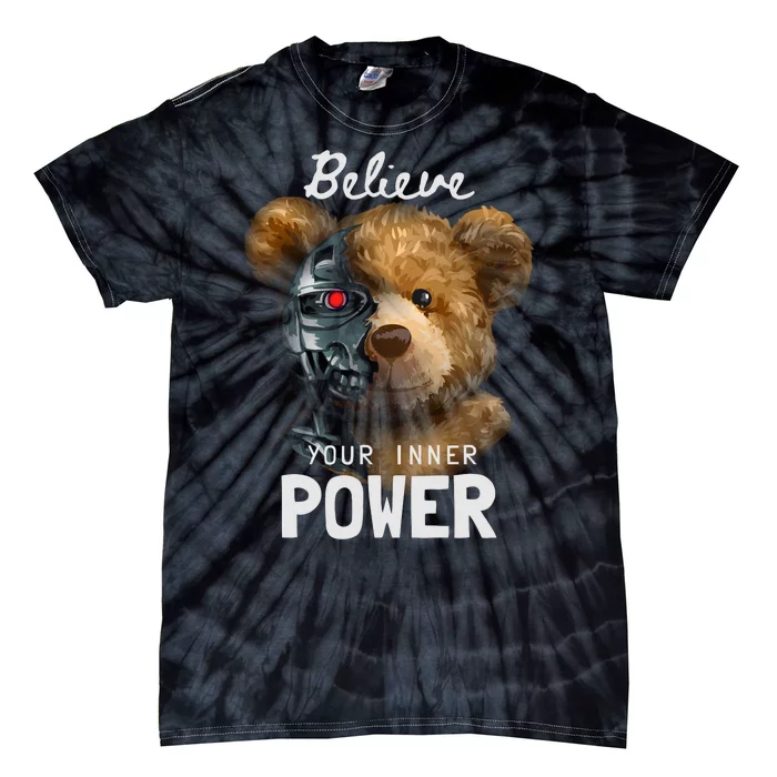 Bear Toy Half Robot Tie-Dye T-Shirt