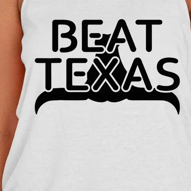 Beat Texas Horns Down Oklahoma Texas Red River Women's Knotted Racerback Tank