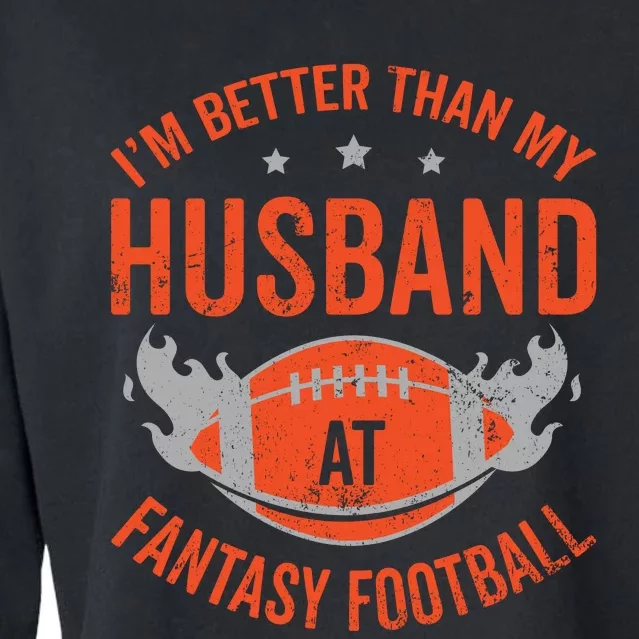 Better Than Husband Fantasy Football Cropped Pullover Crew