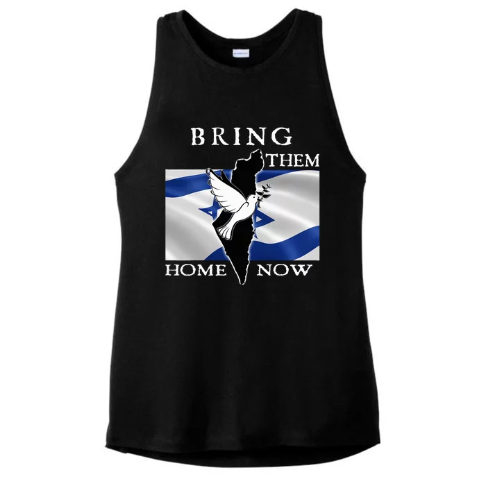 Bring Them Home Now Stand With Israel America Flag Patriotic Ladies Tri-Blend Wicking Tank