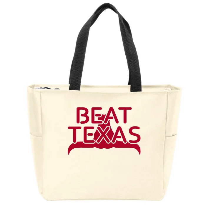 Beat Texas Horns Down Oklahoma Texas Red River Zip Tote Bag