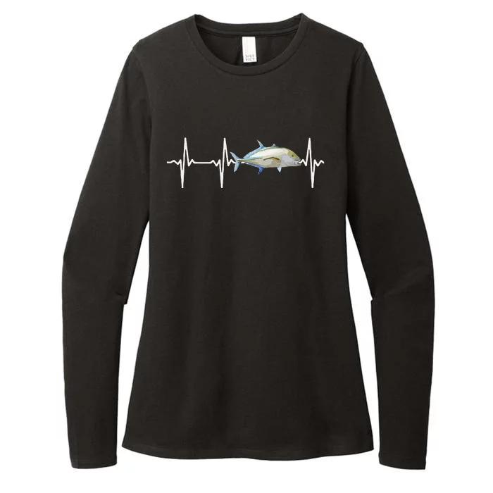 Bluefin Trevally Heartbeat For Saltwater Fish Fishing Lovers Womens CVC Long Sleeve Shirt