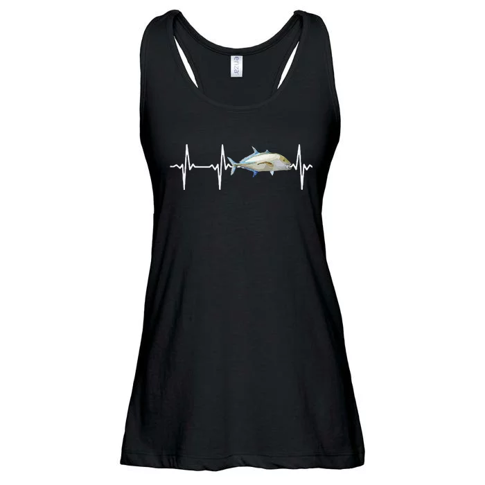 Bluefin Trevally Heartbeat For Saltwater Fish Fishing Lovers Ladies Essential Flowy Tank