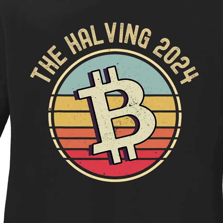 Bitcoin The Halving 2024 To The Moon Ladies Long Sleeve Shirt