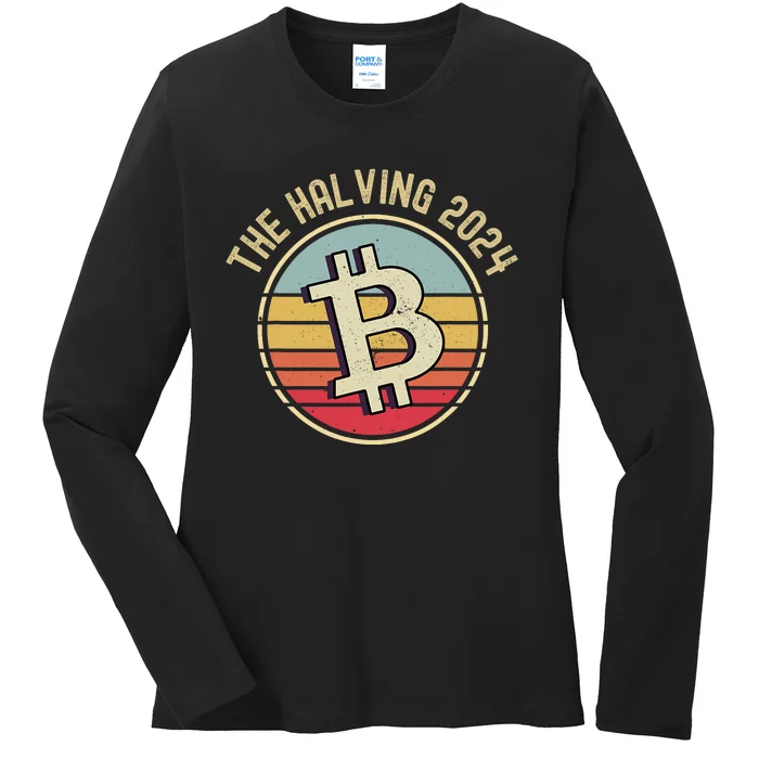 Bitcoin The Halving 2024 To The Moon Ladies Long Sleeve Shirt