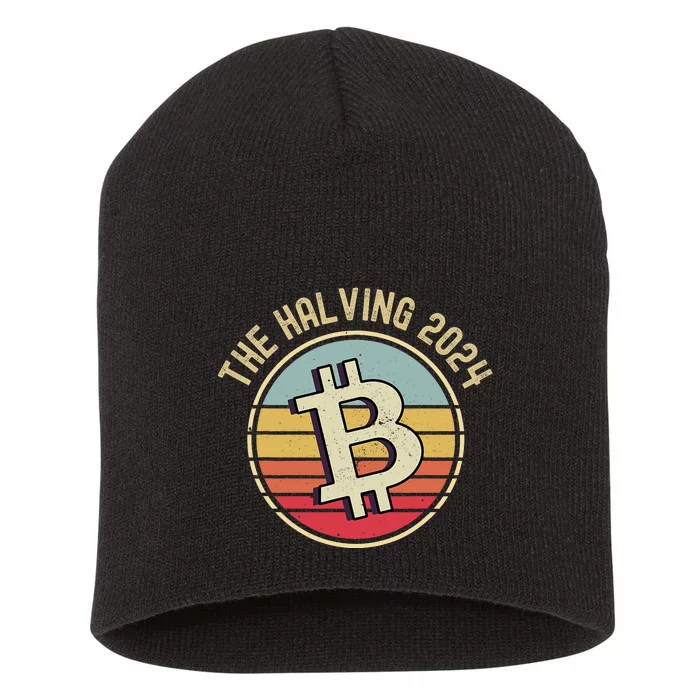 Bitcoin The Halving 2024 To The Moon Short Acrylic Beanie