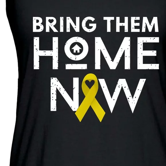 Bring Them Home Now Yellow Ribbon Heart Ladies Essential Flowy Tank